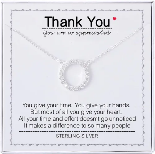 Miniatura 36 de Collar para mujeres y niñas, collar de círculos de plata de ley, collar de fuerza de coraje, guerreros, ideas de regalos