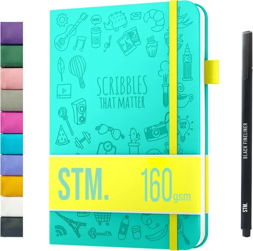 Miniatura 23 de Cuaderno de diario con puntos y cuadrícula A5 Cuadernos diarios en blanco para escritura personal, trabajo, mujeres Papel grueso de 120gsm, tapa
