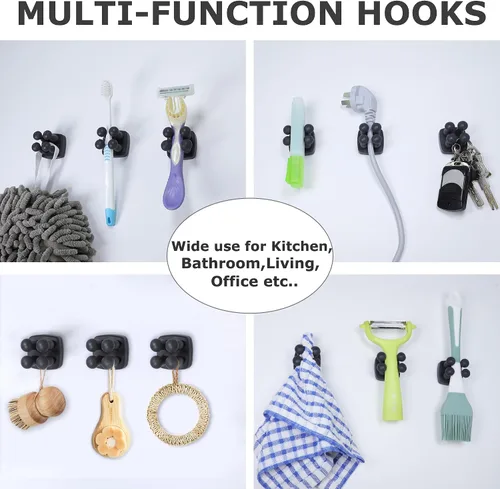 Miniatura 2 de Soporte de silicona para cepillos de dientes, gancho multifunción, impermeable, autoadhesivo, para cepillo de dientes, soporte para enchufe de pared