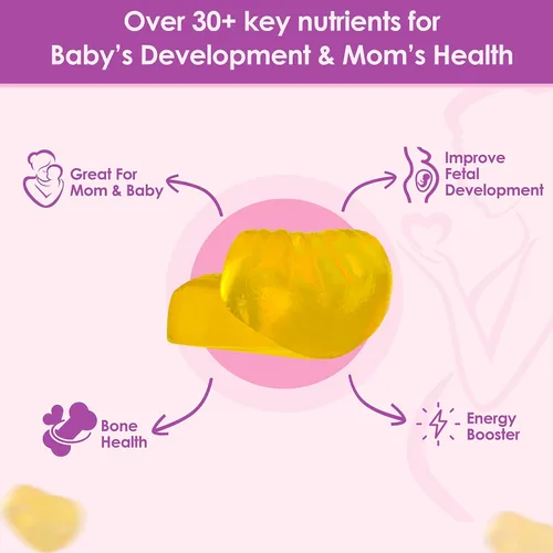 Miniatura 4 de VIDAVITE Gomitas prenatales sin azúcar, más de 30 nutrientes (colina, folato, hierro, vitaminas) para apoyo fetal y neuronal, huesos, energía e
