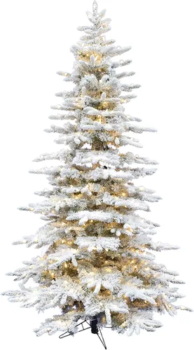 Miniatura 16 de Fraser Hill Farm - Árbol de Navidad preiluminado Mountain Pine de 6.5 pies, con luces inteligentes incandescentes blancas, muy nevado, follaje