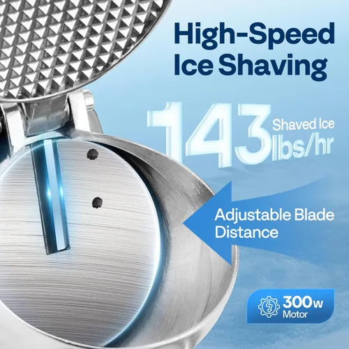 Miniatura 3 de VIVOHOME Picadora de Hielo Eléctrica Trituradora Máquina para Hacer Conos de Nieve Rojo 64.86 kg/hora con Palillo de Hielo para Uso Doméstico