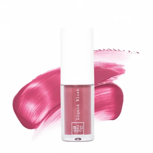 M2U NYC Rubor líquido rosa oscuro – Rubor líquido suave y húmedo para mejillas con color de alto pigmento y tacto transpirable – Fórmula ligera y