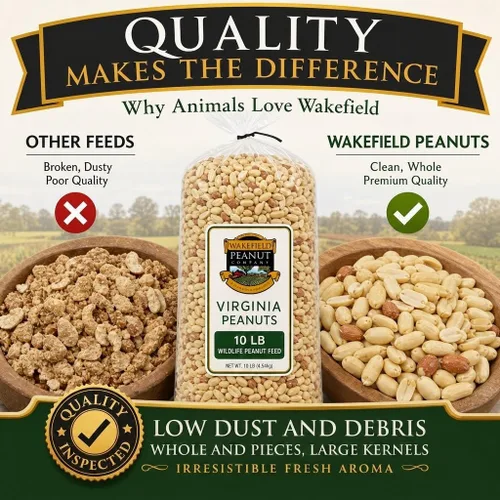 Miniatura 3 de Wakefield Virginia Peanuts - Cacahuetes de vida silvestre crudos de grado animal, 20 libras