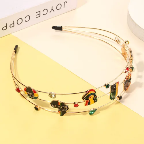 Miniatura 4 de Mokkia Diadema africana: mapa esmaltado Juneteenth con diamantes de imitación con diamantes de imitación de historia negra para mujer (africano 1)