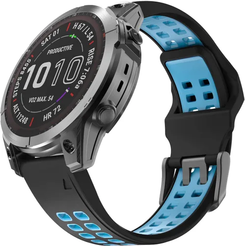 OVERSTEP Compatible con Garmin Fenix 7 Band, correa de silicona deportiva de fácil ajuste de 0.866 pulgadas para reloj inteligente Fenix 5/Fenix 5