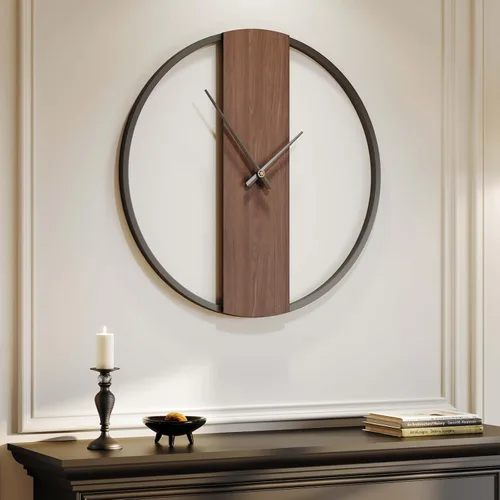 Miniatura 38 de Reloj de pared negro de 16 pulgadas decorativo, moderno reloj de metal para sala de estar, funciona con pilas, silencioso, sin tictac, números