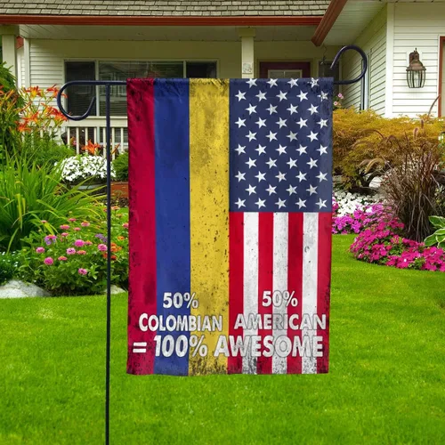 Bandera de Estados Unidos, mitad colombiana, bandera de Estados Unidos, amistad colombiana, Estados Unidos, orgullosa, bandera patriótica de casa