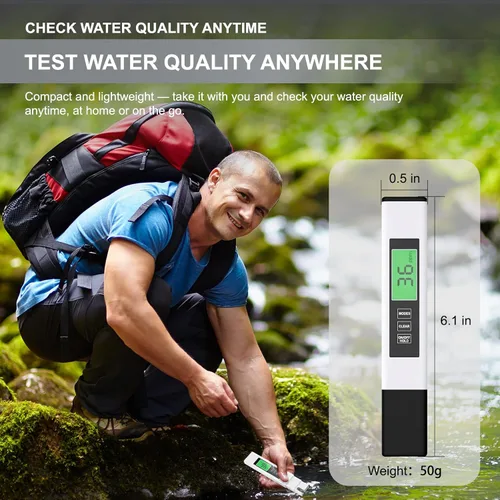 Miniatura 7 de Medidor digital TDS para agua potable, 2025 Nuevo probador de agua 4 en 1 TDS, EC y medidor de temperatura, medidor preciso y confiable de 0 a 9990