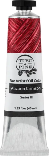 Tusc & Pine Pintura al óleo Artist – Alizarin Crimson, 1.4 fl oz, sin amarilleo, consistencia rica y cremosa, carga máxima de pigmento, pinturas al