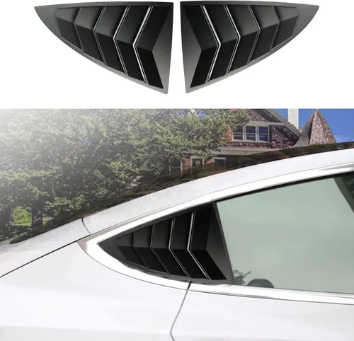 Miniatura 6 de YHCDSEA Cubierta para persiana de ventana lateral trasera para modelo 3, rejilla de estilo deportivo, decoración exterior fresca para Tesla Model 3