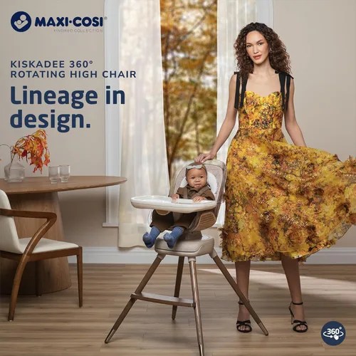 Miniatura 2 de Maxi-Cosi Kiskadee - Silla alta giratoria 360, 7 modos, para bebés de hasta 5 años de hasta 50 libras, clip magnético ClipQuik, bandeja de 3