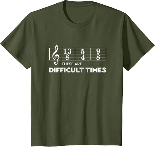Miniatura 10 de Musician - Camiseta con texto en inglés "These are Difficult Times", talla S