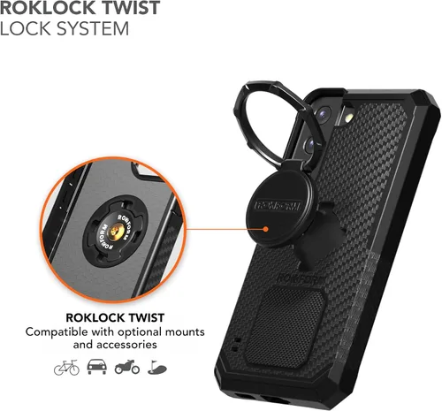 Miniatura 6 de Rokform - Funda para Galaxy S22, serie resistente, funda magnética con bloqueo giratorio, armadura probada contra caídas (negro)