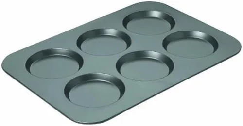 Miniatura 13 de Chicago Metallic Molde profesional antiadherente para magdalenas de 6 tazas, haz hasta 6 magdalenas grandes, cupcakes, quiches, huevos y más, 14 x