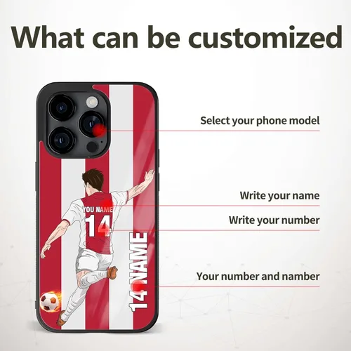Miniatura 5 de Fundas de teléfono personalizadas con nombre y número para iPhone 8 11 12 13 14 15 16 17 Pro Max Plus Mini Xr XSE para Samsung Galaxy S20 S21 S22