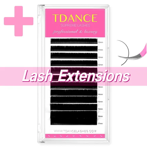 TDANCE Easy Fans - Extensiones de pestañas rizadas CC de 0.002 in de grosor de 0.315-0.591 in + pestañas clásicas D, grosor de 0.05 a 0.669 in