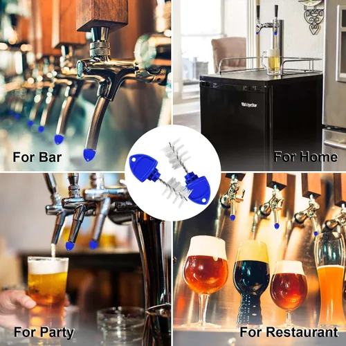 Miniatura 6 de MRbrew Cepillo para grifo de cerveza, paquete de 15 juegos de tapones de grifo de cerveza, cubierta de grifo, kit de limpieza de línea de cerveza