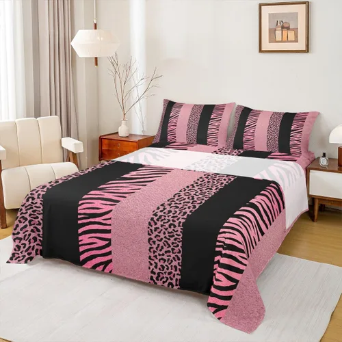 Miniatura 31 de Juego de sábanas abstractas de piel de guepardo, tamaño individual, decoración de lujo para habitación de niños, niñas y mujeres, juego de ropa