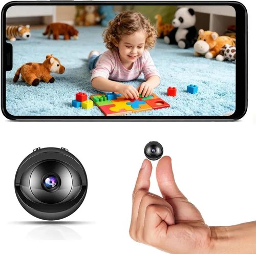 Mini cámara WiFi 2026 1080P Ocultar, cámara remota inalámbrica para interiores, cámara gran angular de 150°, cámara de vigilancia de seguridad con