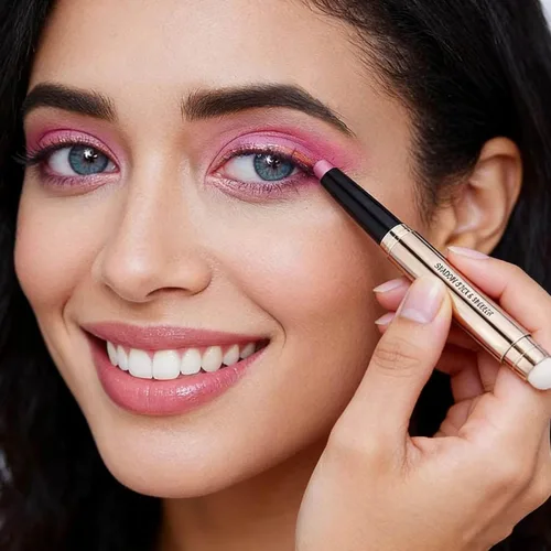 Miniatura 2 de Barra de Sombra de Ojos Rosa, Lápiz de Sombra de Ojos Cremoso, Acabado Brillante, Hipoalergénico, Resistente al Agua, de Larga Duración, Lápiz