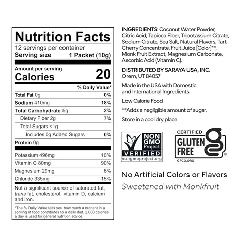 Miniatura 2 de Kyhv Nutrition Paquetes de mezcla de electrolitos de hidratación en polvo - Granada de bayas - sodio equilibrado, potasio, magnesio, vitamina C