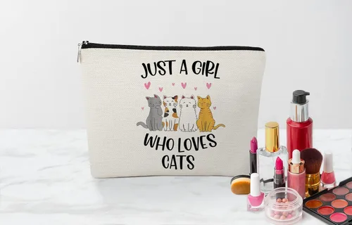 Miniatura 3 de EXUQO FP-BT-HZB-solo una chica-CosmeticBags, Gatos, Bonito y temático
