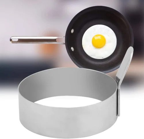 Miniatura 3 de Anillo redondo de acero inoxidable de 3.5 pulgadas para freír huevos, panqueques, moldes para cocinar para el desayuno