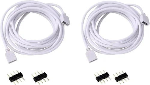 Miniatura 12 de RGBZONE 10 unids 4 Pin 0.394 in Conectores LED sin soldadura 4 Pin conductor tira a adaptador de corriente para puente de 0.394 in SMD RGB 5050 LED