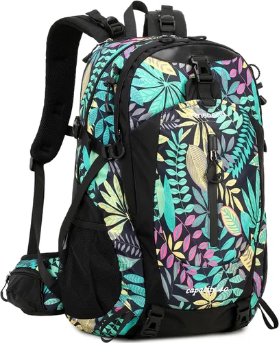 Miniatura 11 de Fengdong Mochila de viaje impermeable y ligera para senderismo, acampadas, de 40 L, para hombres y mujeres A6-morado.
