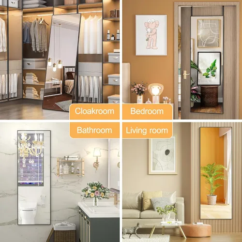 Miniatura 6 de Hasipu Espejo de Puerta de Cuerpo Completo, 44" x 16" Espejo de Cuerpo Completo Sobre la Puerta Colgante Montado en Pared para Dormitorio, Sala