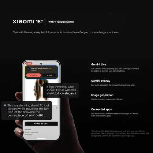 Miniatura 7 de XIAOMI 15T Ai 5G (compatible con Tmobile Mint Tello & Global) (512 GB + 12 GB) NFC Global ROM desbloqueado 50MP Triple Pro Cam eSIM 6.83 pulgadas