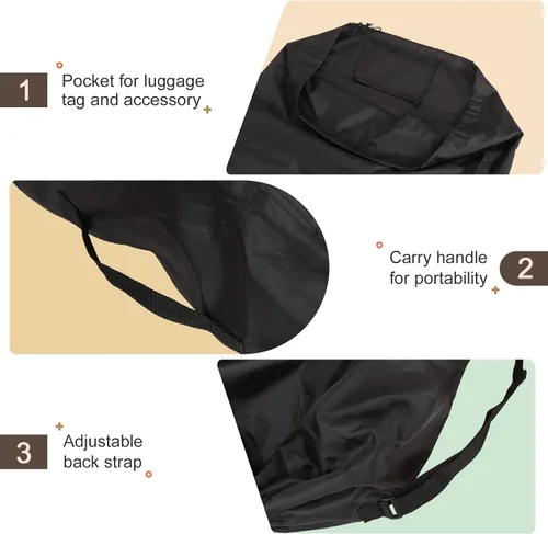 Miniatura 3 de LIHAO Bolsa de viaje para cochecito, bolsa de control de puerta para asiento de automóvil, bolsa de transporte de viaje impermeable, 600D Oxford