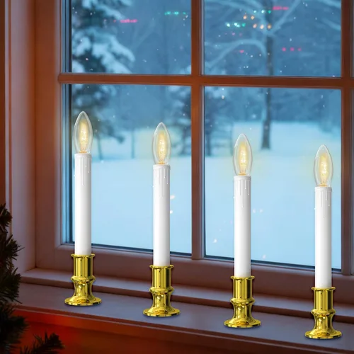 Miniatura 9 de Velas de ventana operadas por batería SUNSGNE, velas de ventana sin llama con sensor del atardecer al amanecer para decoración navideña de mesa