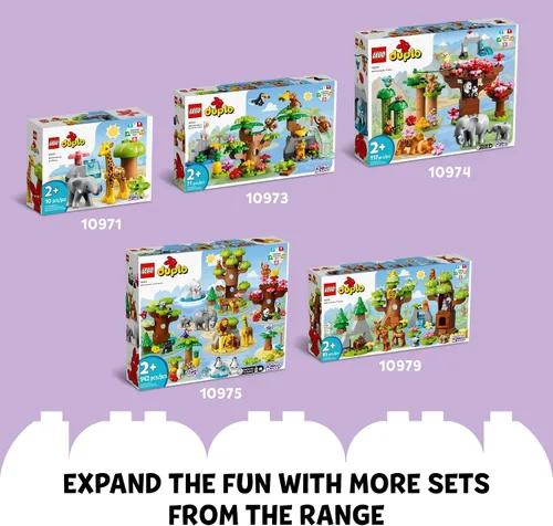 Miniatura 4 de LEGO DUPLO - Juego de animales salvajes del océano 10972, con figuras de animales marinos de ballena y tortuga, juguetes educativos con divertidos