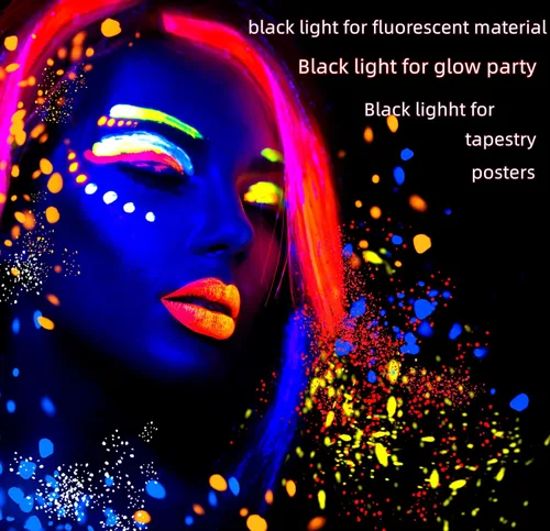 Miniatura 5 de Barra de Luz Negra 10W 1 pie LED Luz Negra UV para Póster de Tapiz Fluorescente, Pintura Corporal, Fiesta Brillante, Tiras de Luz UV para Gabinete