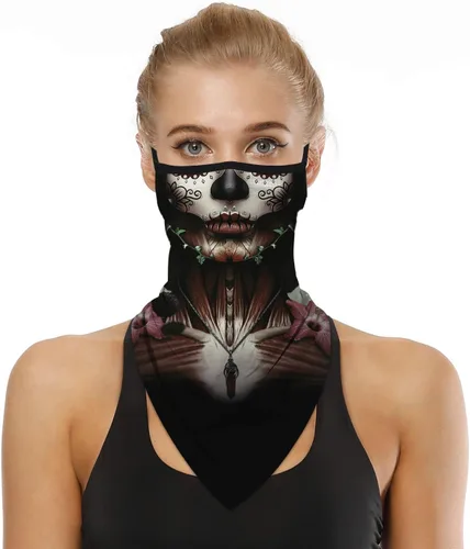 Miniatura 15 de YAYOUREL Polaina para el cuello, cubrebocas, bandanas para hombres y mujeres, de verano, UV, bufanda, cubrebocas, pasamontañas, diademas