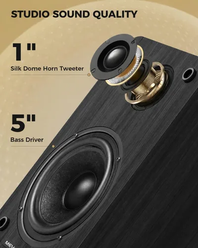Miniatura 2 de Altavoces activos para estantería de 36 W RMS - Altavoz inalámbrico BT 5.4 con woofer de 5 pulgadas, altavoces de PC de cúpula de seda, monitores