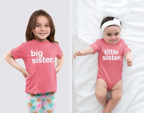 Miniatura 4 de Conjunto de camisas a juego para hermana mayor, hermana pequeña, niñas recién nacidas