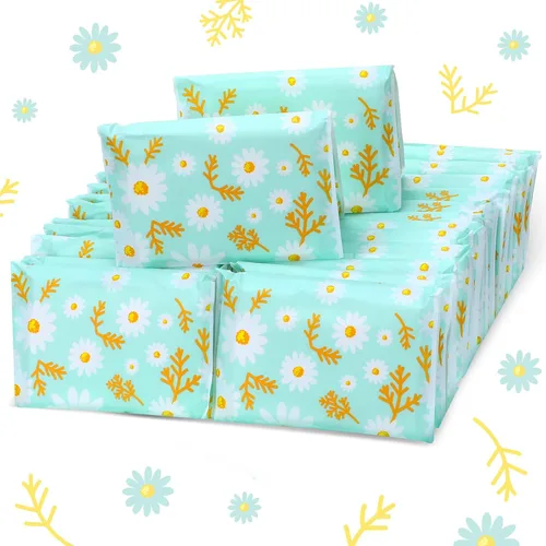 Miniatura 7 de Geyee Paquete de 50 servilletas de papel facial de viaje, pañuelos desechables de bolsillo para invitados de boda, viajes, bolsa escolar