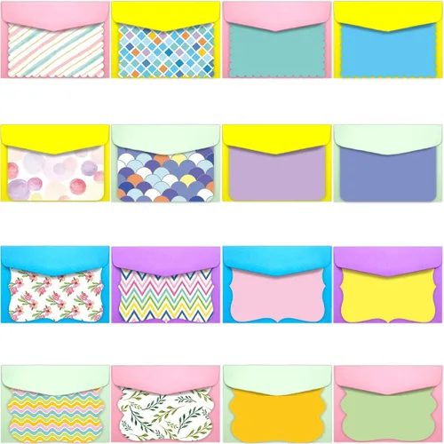 Miniatura 3 de Fancy Land 40 tarjetas en blanco de un solo panel con sobres, patrón brillante, acuarela, colorido, tarjetas de felicitación, oficina, escuela