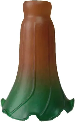 Pantalla de cristal soplado Lily Flower, tulipán estilo Tiffany reemplazo para lámparas de mesa y pie, diámetro interior de apertura de 1.06 Ámbar y