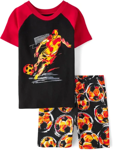 Miniatura 23 de The Children's Place Conjunto de pijama de 2 piezas con camiseta de manga y pantalones cortos para niños, 100 % algodón
