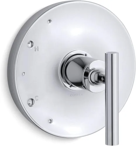 Miniatura 5 de KOHLER K-TS14423-4-BL Purist Rite-Temp - Moldura de válvula con manija de palanca, placa frontal con mango, solo molde, requiere válvula, negro mate