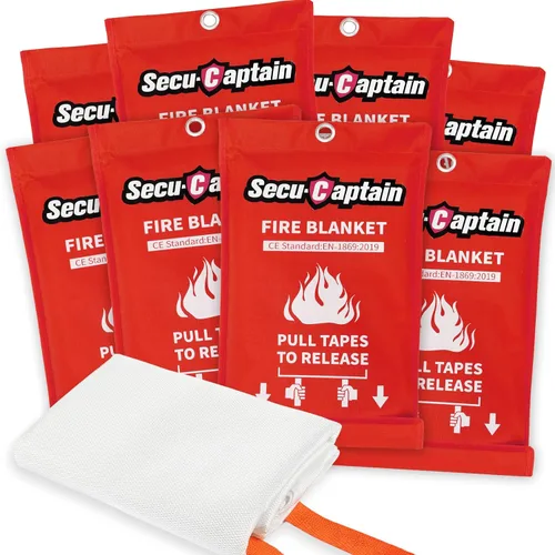 Miniatura 11 de SecuCaptain Manta de emergencia contra incendios para el hogar y la cocina, 40 x 40 pulgadas, manta de fibra de vidrio con supresión de llama