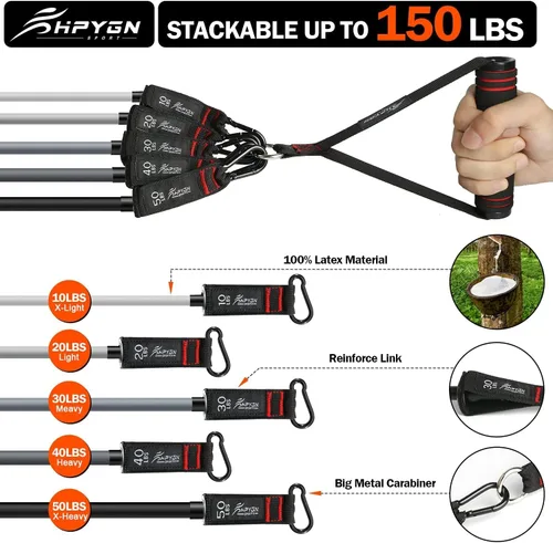 Miniatura 3 de Banda de resistencia, bandas de resistencia de 300 libras y 150 libras para hombres, bandas de resistencia pesadas para entrenamiento, terapia