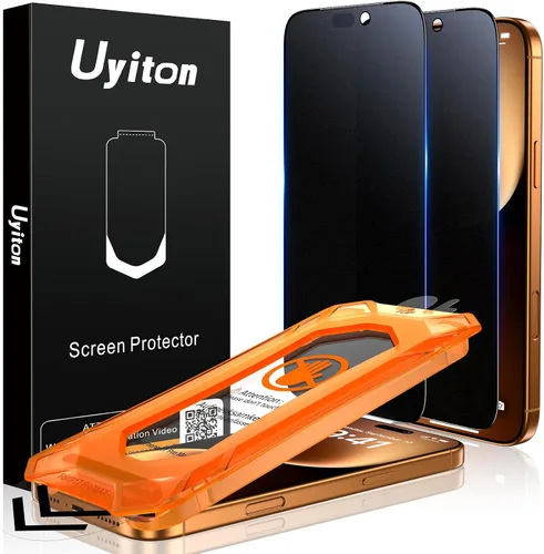 Miniatura 12 de Uyiton Protector de pantalla de privacidad para iPhone 16 Pro Max, [fácil de instalar] [cero burbujas] de cobertura completa inastillable