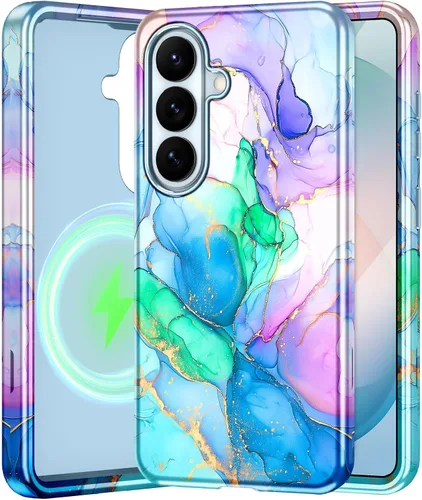 Miniatura 8 de Btscase para Samsung Galaxy S25, [Probado contra caídas de grado militar] Funda protectora de diseño de patrón de mármol, resistente, delgada