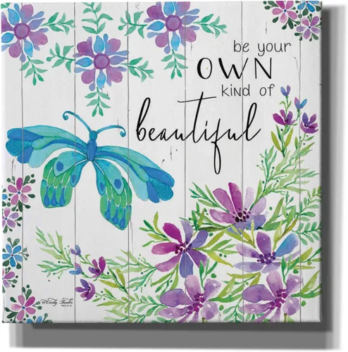 Epic Graffiti "Be Your Own Kind of Beautiful" de Cindy Jacobs, arte de pared en lienzo, 12 x 12 pulgadas