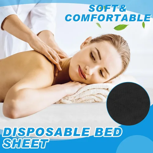 Miniatura 6 de Mixweer 30 piezas de sábanas de mesa de masaje a prueba de aceite e impermeables ajustables para spa de 39 x 87 pulgadas, sábanas protectoras Negro